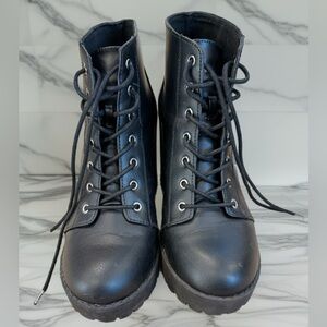 H&M Black Combat Boots for Women